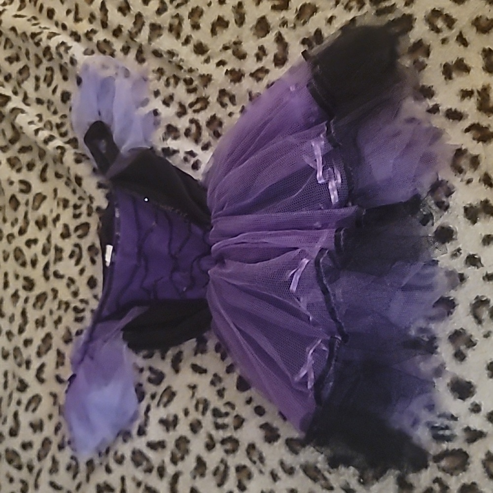 Girls Purple/Black Witch Tutu Dress